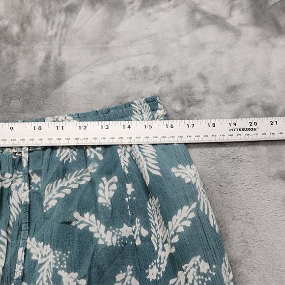 Orvis Skirt Womens M Blue White Gauze Rayon Maxi Pull On Drawstring Pockets Boho - Picture 7 of 9